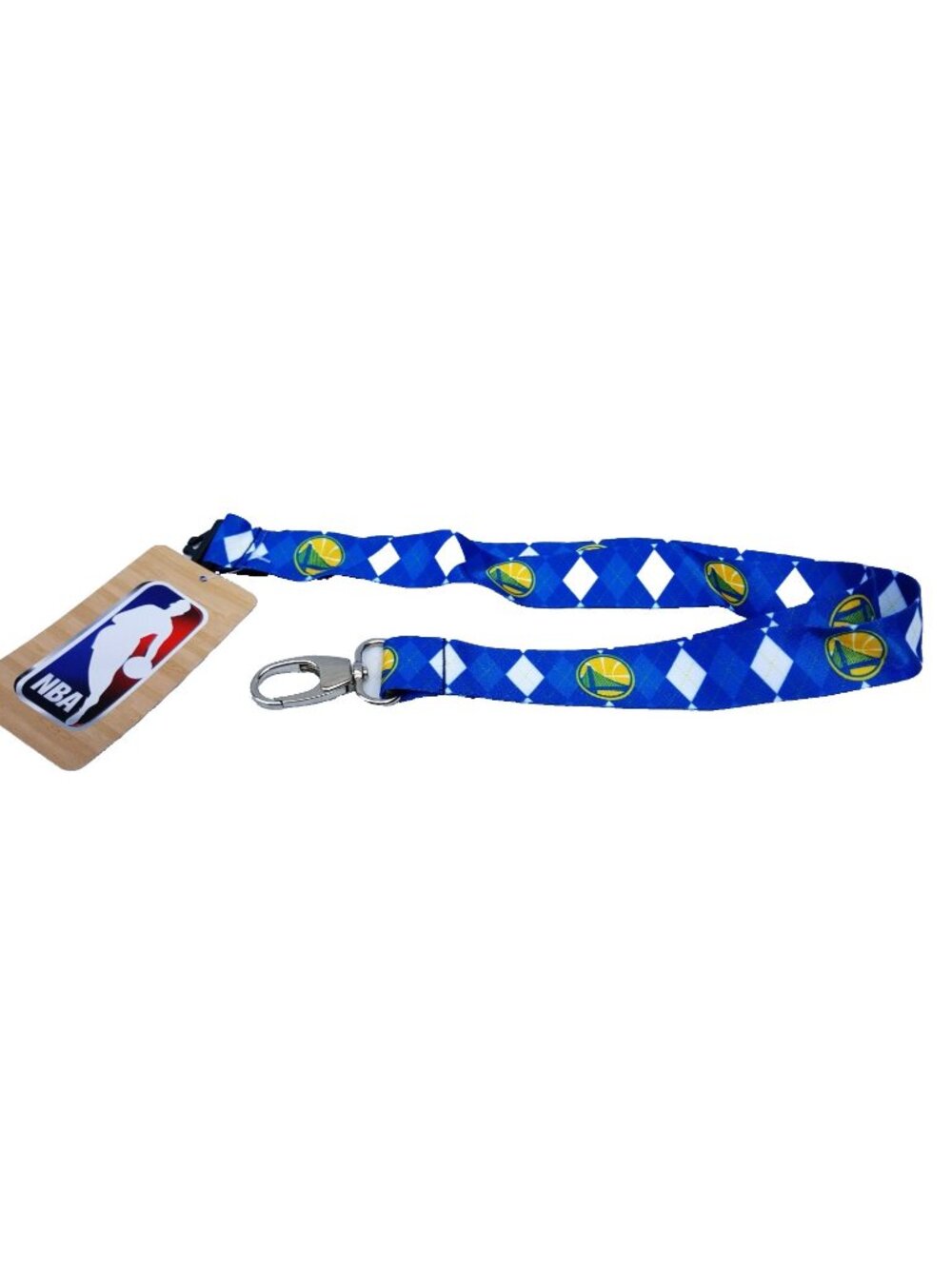 Golden State Warriors Lanyard Keychain Reversible Argyle With Clip NBA New